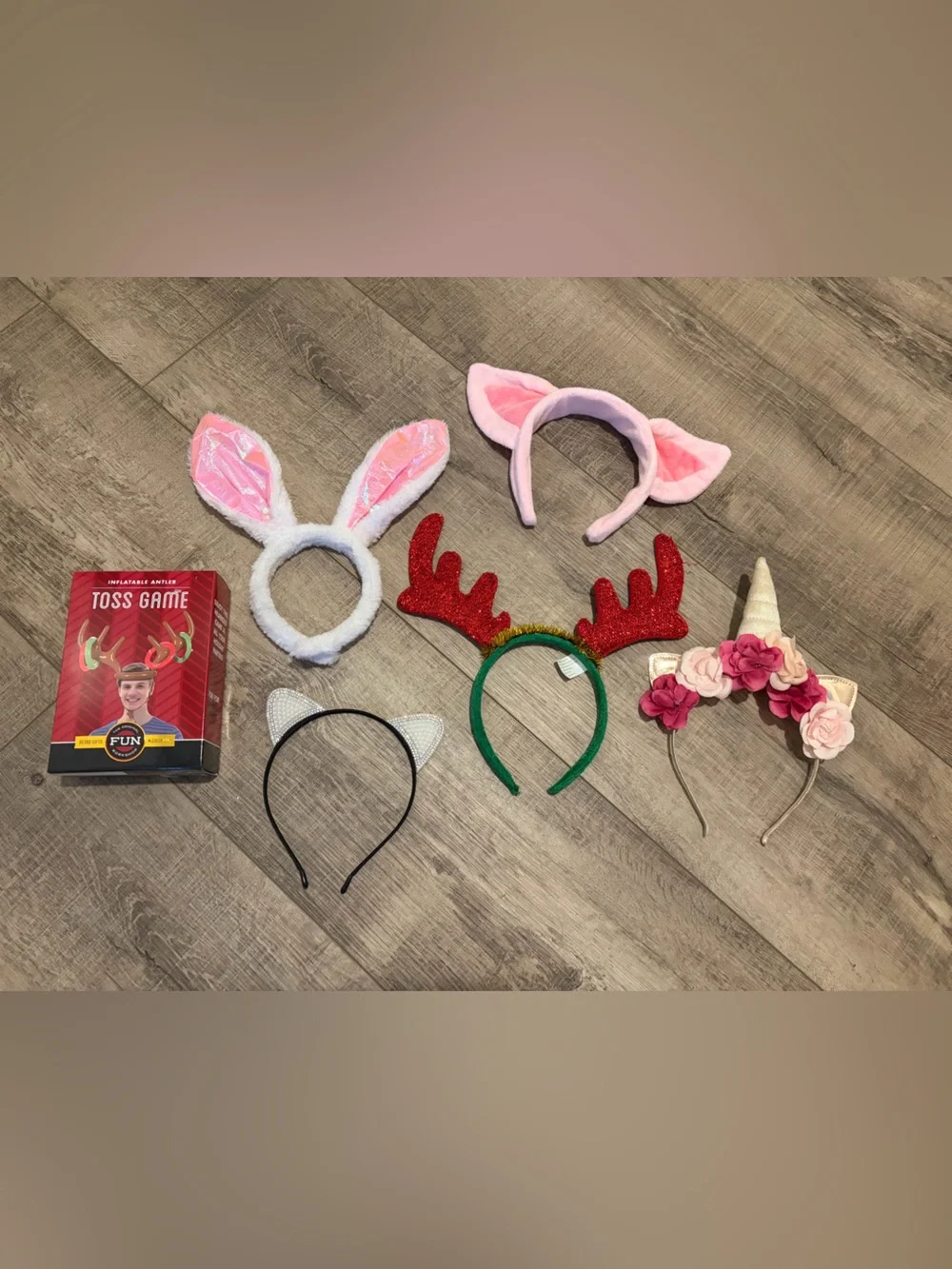 Kids Bunny, Unicorn, Cat & Reindeer Headband Set